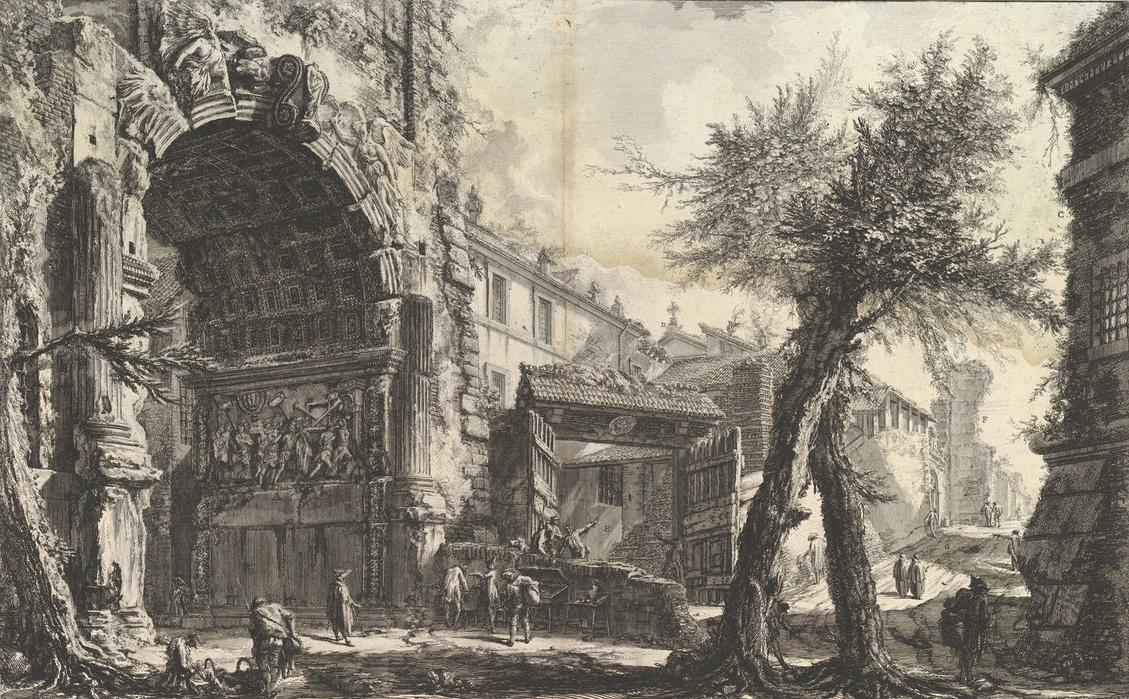 The Arch of Titus in Rome, with the carved panel of the Jerusalem spoils inside its passage